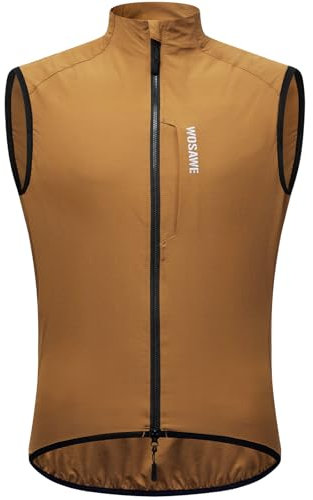 WOSAWE Veste sans Manches Vélo, Respirant VTT Haut Léger Coupe-Vent Gilet de Cyclisme pour Homme Femme (Jaune Amélioré, XL)