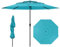 COSTWAY Sonnenschirm windfest stabil, 300 cm Gartenschirm mit Kurbel, beidseitig um 30° knickbar, UV-Schutz, Terrassenschirm belüftet, Marktschirm für Terrasse, Garten, Balkon (Türkis)