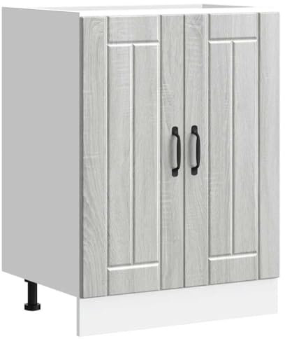 Homgoday Panel para lavavajillas Lucca Madera contrachapada Sonoma Gris Mueble de Lavabo 60 x 46 x 81.5 cm