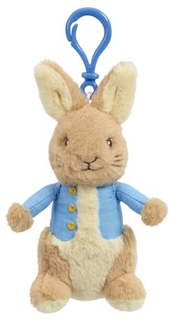 Rainbow Designs Peter Hase Schlüsselanhänger aus weichem Plüsch mit Clip für Taschen & Rucksäcke, 13 cm, kuscheliges Charakter-Spielzeug, inspiriert von Beatrix Potter Tales, Bezaubernder