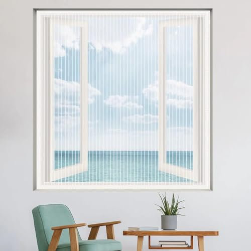 95x130cm Blanc Toile en fibre de verre pour fenêtre - Barrière efficace contre les insectes