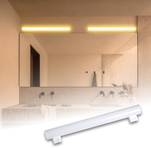 Maxled, Light is Led! Lampe Linéaire Led S14S 30CM, 600LM 8W Remplace Ampoule À Incandescence 60W 2700K Blanc Chaud Tube Led 180° 2 Culots Pour Cuisine, Salle De Bain, Éclairage Miroir Non Dimmable