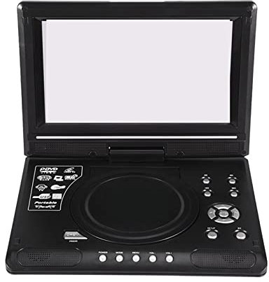 Lecteur DVD de Voyage, DVD Mobile Portable de 9,8 Pouces avec Lecteur Mini TV HD Batterie Rechargeable intégrée Prise en Charge Carte SD/Port USB/DVD