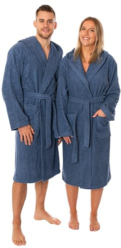 Lavea Mexico – Bademantel Damen & Herren aus 100% Baumwolle – weicher Frottee Morgenmantel mit Kapuze, Unisex Design, Ideal für Sauna & Zuhause, saugstark & pflegeleicht