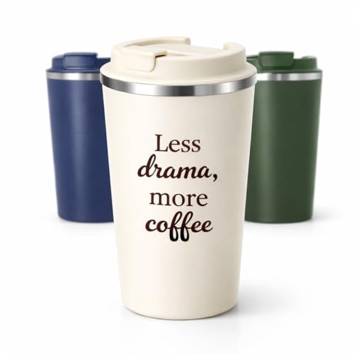 HYGGE LUXE Taza Térmica 350 ml de Acero Inoxidable | Premium Quality |Vaso Térmico Café para Llevar | Termo Café Pequeño con Doble Pared | Tapa Antiderrames para transportar café y té