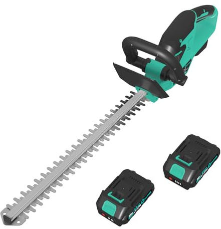 DEXSO 22 Inch Max Hedge Trimmer Cordless - 20V 2 * 2.0Ah Batteries and Charger, Handheld Electric Trimmers/Grass Shrub Pruning Cutter, Lightweight & Compact Hedge Shear for Garden, Lawn