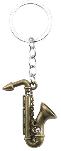 PENGCHE Llavero de Saxofón Creativo en Miniatura de Metal, Detalle Moderno para Cumpleaños de Hermana, Novia, Familia o Pareja, Colgante para Llaves con Diseño Musical