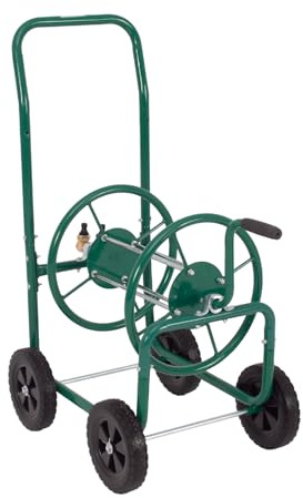 TRUTZHOLM Schlauchwagen Basic 4 Räder 95,5 x 58 cm Stahl, für 50 m Gartenschlauch 3/4 Anschluß grün
