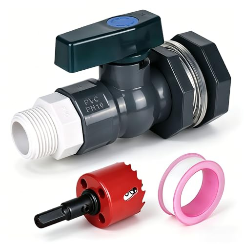 XTDMJ Set de barril recolector de agua con grifo de PVC Válvulas de barril recolector de agua (25mm+16mm) con perforador de metal, tuerca de obturación, adaptador de manguera y abrazaderas de manguera