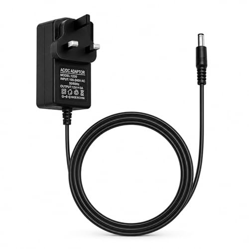 Funver UK 12V 3A Power Supply, AC 100-240V to DC 5.5x2.5mm Switching Power Adapter for LED Strip Lights CCTV Camera Router Speakers and Small Electronic Devices 12v 3a charger, Black