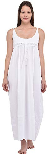Cotton Lane Nightingales Plus Size Ladies White Cotton Nightdress