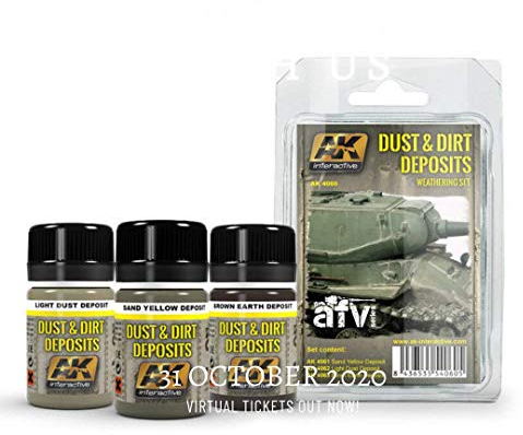 AK Interactive AFV Series AK4060 Dust & Dirt Deposits Weathering Acrylic Paint Set