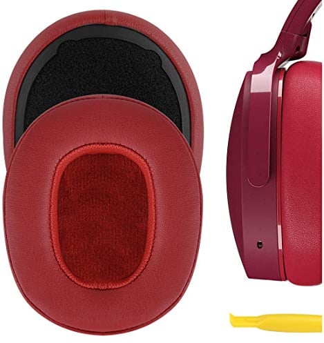 Geekria QuickFit Replacement Ear Pads for Skullcandy Crusher Wireless/EVO/ANC, Hesh 3/EVO/ANC, Venue ANC Headphones, Repair Parts (Red)