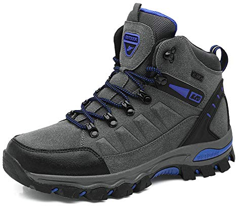 WOWEI Wanderstiefel Wanderschuhe wasserdichte Outdoor Sportlich Gleitsicher Bequem Leicht Bergstiefel Trekking Schuhe Damen Herren Wanderhalbschuhe, Grey-1, 40 EU