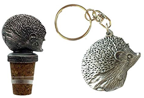 Smartbadge Cadeau Ensemble Hérisson Main Crafted Étain Bouteille Bouchon Et Porte-Clés + 59mm Bouton Badge
