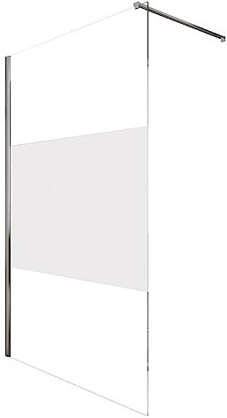 ONDÉE, Paroi ONDA, Sérigraphie givrée en brise vue. 120x200cm, Epaisseur 8mm, Traitement anticalcaire, Profilé ajustable (-2cm), Verre trempé, Barre de fixation murale ou au plafond en option