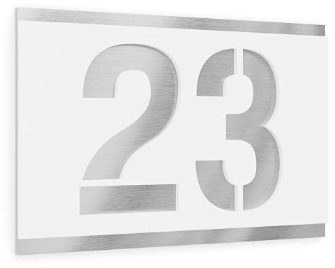 Graviers Design Numero civico personalizzabile in vetro acrilico + acciaio inox V2A 215 x 150 mm Bianco, Resistente alle intemperie, Antiruggine, Targa per porta d’ingresso, Made in Germany