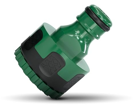 RASENWERK® - 2-in-1 Wasserhahn Verbinder für 1/2 Zoll und 3/4 Zoll - Wasserhahnaufsatz - Premium Hahnverbinder - Adapter Wasserhahn - 1 Stück