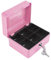 TOPINCN 1Pc Coffre-Fort en Acier, Petit Coffre-Fort Portable, Coffre-Fort pour Pièces de Monnaie, Coffre-Fort de Sécurité, Verrouillage de la Petite Caisse en Acier avec Plateau à Pièces(Petit Rose)