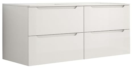 Kibath Mueble de baño con Lavabo Victoria 120x45 cm Acabado Blanco Mate 2 cajones suspendido