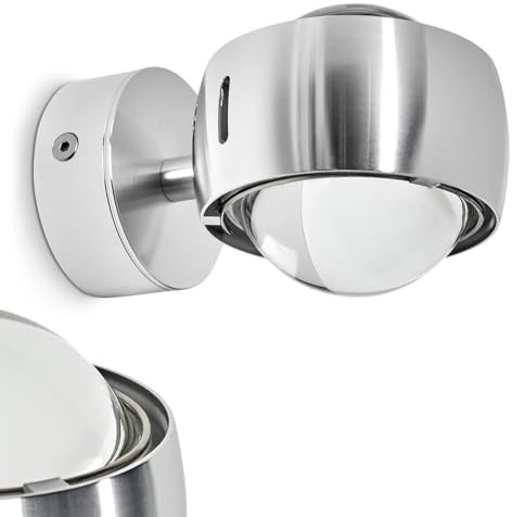 Wandleuchte Sapri, moderner Wandstrahler aus Metall/Glas in Silber/Klar, 1 x G9, ohne Leuchtmittel, Wandspot mit seitl. Schlitzen u. Lichteffekt, Up&Down Leuchte, Lieferumfang: 2 x Farbfilter magenta
