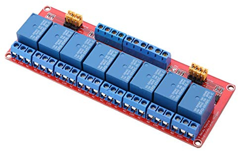 DEWIN Relais Modul, 8 Kanal Optokoppler Relaismodulplatine High und Low Trigger Relaismodul DC 5V