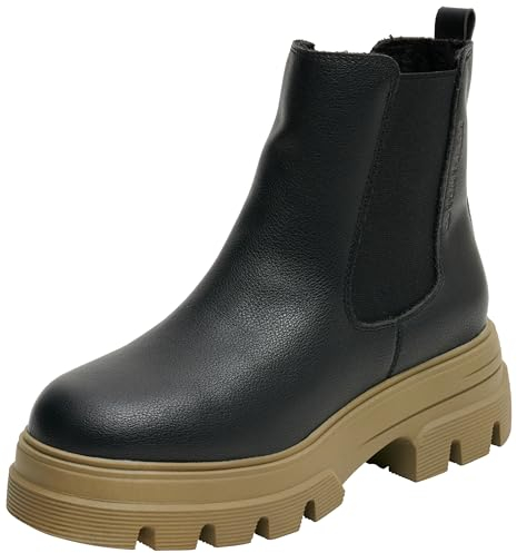 Tom Tailor Damen 6390870006 Stiefelette, Black-Green, 42 EU