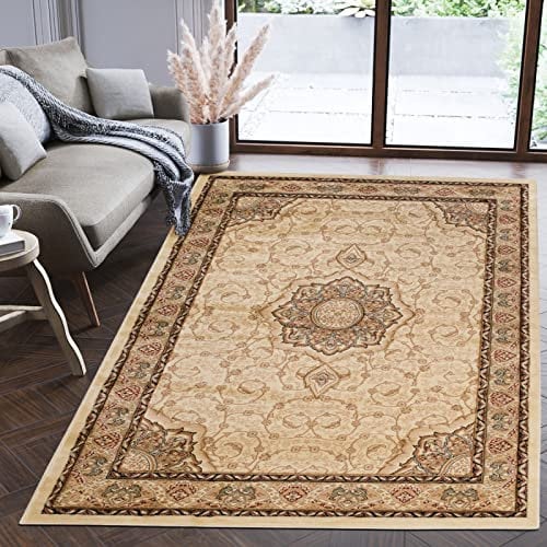 Mazovia Orientalisch Teppich - Traditioneller Teppich für Wohnzimmer, Esszimmer - Orient Teppiche Ornament - ÖKO-TEX Wohnzimmerteppich Beige - 300 x 500 cm