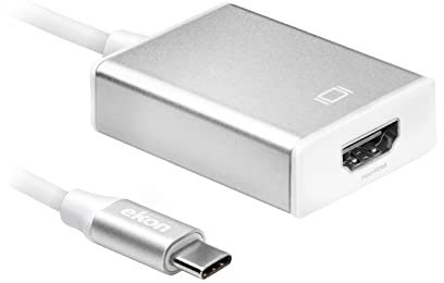 Ekon adattatore USB-C HDMI, presa HDMI, cavo mini USB-C, 15.5 cm, per TV, smart tv, Apple MacBook, laptop, proiettore, smartphone, tablet