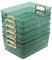 Sosody Green Plastic Storage Baskets with Handle, Cupboard Storage Boxes, 6-Pack