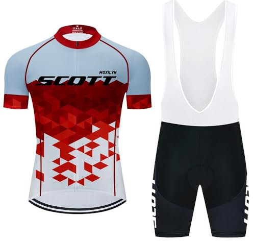 Moxilyn Fahrradtrikot Kurzarm Set für Herren - T-Shirt, Radhose mit 4D Gel, Ursprüngliche Gaze Radjacke - MTB Radsport Trikot