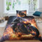 OPSREY Flame Motorbike Bettwäsche Verschiedene Größen Motorräder Bettdeckenbezug Schlafhilfe Bettbezug Komfortabel Steppdeckenbezug Set Reißverschluss Bed Linen Sets Single（135x200cm）