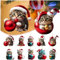 Morkite 10PC Weihnachtsbaum Katzen Anhänger 2D Acryl Weihnachtskatze Hängende Deko Lustiger Weihnachten Katzen Ornament Spaß Weihnachtsanhänger Deko Christbaumschmuck Weihnachtsschmuck Geschenk