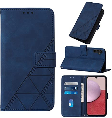 LEMAXELERS YB2 Schutzhülle für Samsung A15 5G, Galaxy A15 5G, mit magnetischem PU-Leder, Klappetui mit Kartenfächern, Ständer, stoßfest, Schutzhülle für Samsung Galaxy A15 5G, Blau
