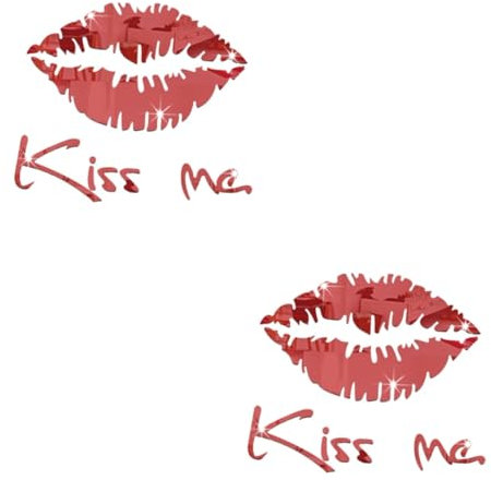 jojofuny Lot De 2 Autocollants Muraux Miroir Décoratifs Faciles À Appliquer Pour La Saint-valentin