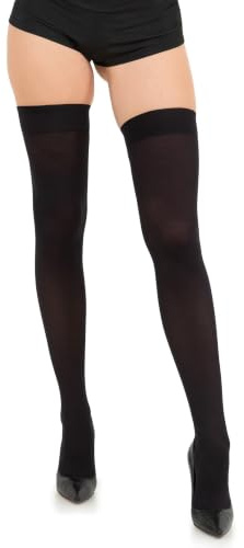 Sugar Sunday Opaque Thigh High Stockings For Women Sexy Over The Knee Thigh High Socks Nylon Thigh Highs - Black - OS