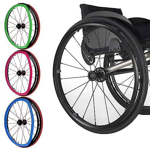 BESTXH 1 Par Fundas Sillas Ruedas, Cubiertas Borde Empuje Silla Ruedas Silicona 24 Pulgadas, Accesorios Sillas De Ruedas, Fundas Aros Sillas De Ruedas,Negro,24in