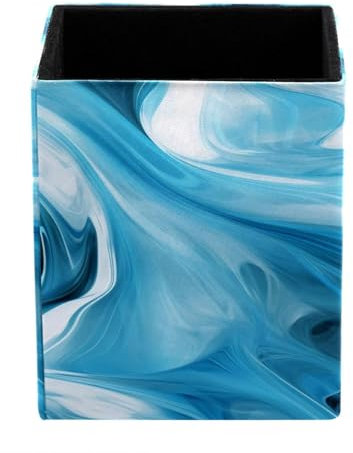 FVQL 1 pot à crayons rectangulaire pour bureau, pot à crayons, motif marbré