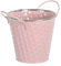HERSIG - Cubo Metal Color Rosa | Macetero Redondo Metal - 13x12cm