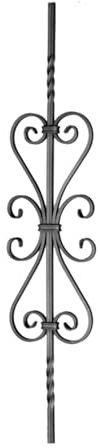 shivler Zaunelemente Gartentor Metallzaun Zäune Zaundekoration Zaunpfosten Balkonverkleidung Set Verschiedene Muster (950x180mm - 05.076/5 Stück)