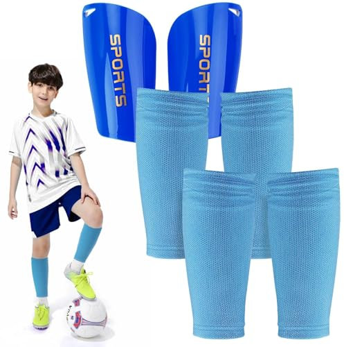 Schienbeinschoner Kinder Fussball Blau Klein Schienbeinschoner Fußball Herren Damen Schienbeinschoner Socken mit Optimierter Einstecktasche Dünne Schienbeinschonerhalter Shin Pads Schienbeinschützer