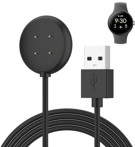 Oumida Ladekabel für Google Pixel Watch 2 Ladegerät, USB Ladestation Charger Cable Dock Kabel Nur für Google Pixel Watch 2 (Schwarz)