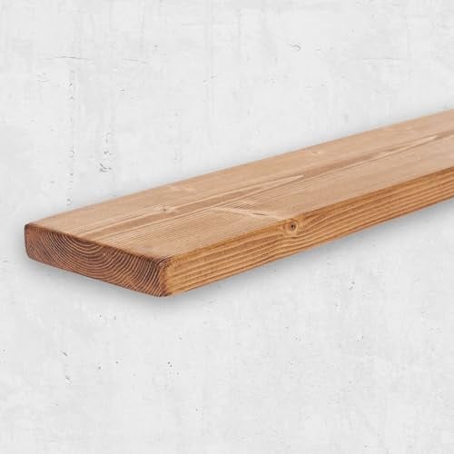 Chill House Flat Rustic Floating Shelf 9x1.5 inches, 40cm long - Walnut Finish Reclaimed Wood Floating Shelves for Wall Decor, Rustic Wooden Shelves for Bedroom, Living Room, Kitchen, or Bathroom