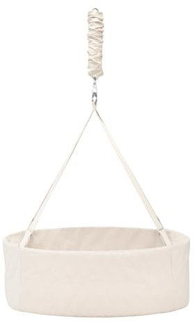 MOONBOON Ovale Wiege - Natur - Sanft Schaukelnde Babywiege für Beruhigenden Schlaf - Platzsparendes Design mit Flacher Basis & Weicher Steppdecke