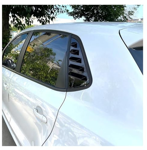 Heckspoiler Paar Auto Heckscheibenabdeckung Zierleiste Fenster Jalousie Seitenlüftungsleiste Für VW Für Polo MK5 6R 6C 2011-2018 Zubehör Kofferraum Spoiler(Glossy Black)