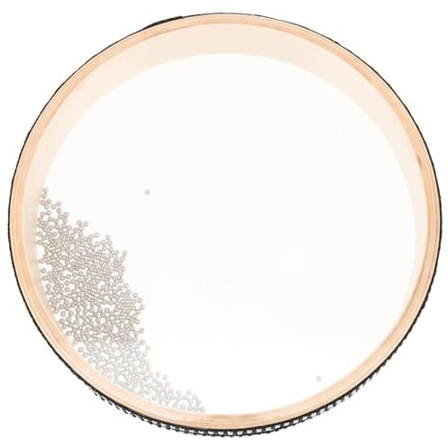 Sonidos oceánicos, tambor del océano, tambor de sonidos de madera de 8 pulgadas con conchas de madera dura para alivio del estrés, instrumentos musicales para yoga, atención plena, terapia de sonido