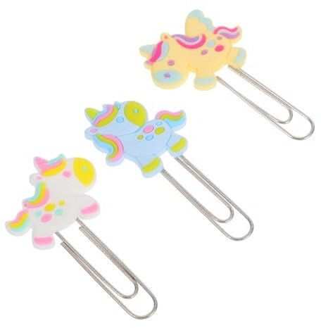 Angoily 3stücke Lesezeichenclip Aus Metall Mit Cartoon-motiven Kreatives Büroklammer-accessoire Einzigartige Lesezeichen Und Binder Clips Für Papier Und Dokumente