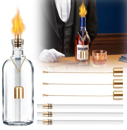 3 Set Glasfaserdocht Docht, Docht Für Öllampen, Ersatzdocht Flaschenlicht Set, Lampe Ersatzdocht Für Öllampen Runddocht Öllampe Garten Balkon Dekoration Für Di-Y Weinflasche.