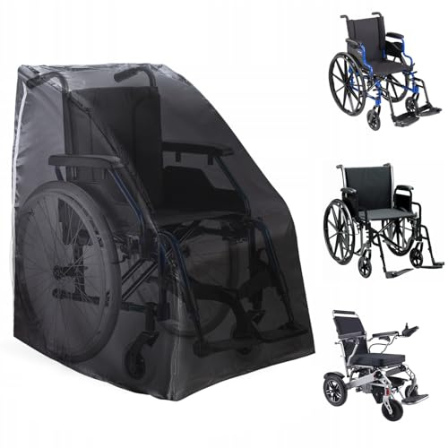 WEESTAAMO Rollstuhl/Rollator-Abdeckung Reflexstreifen Schwarz 115x90x65 | Maße 115x65x90cm, faltbar & staubdicht, passend für gängige Modelle, Ideal für Reisen und Aufbewahrung, Schwarz