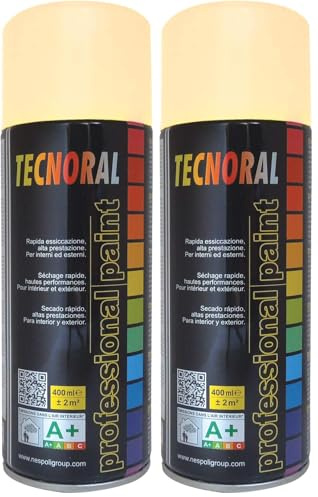 NESPOLI Bombe de peinture aérosol Blanc Ivoire Brillant 400 ml (Lot de 2)